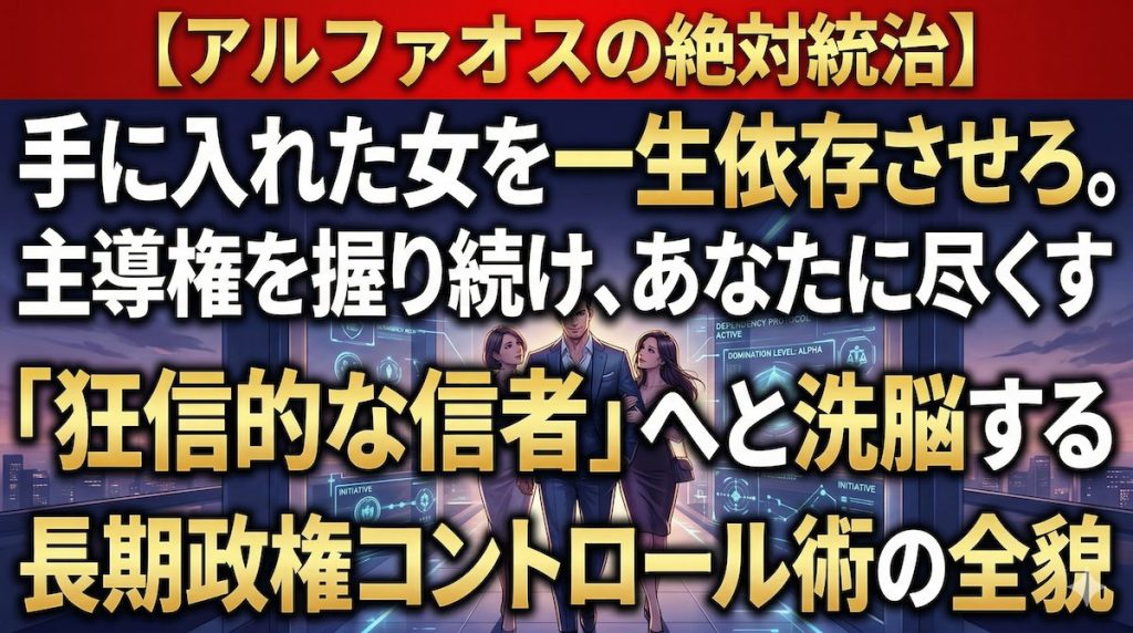 手に入れた女性の主導権を握り続け、一生依存させるアルファオスの長期政権コントロール術のイメージ