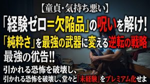 恋愛経験ゼロのコンプレックスに苛まれ、暗い部屋でうつむく男性