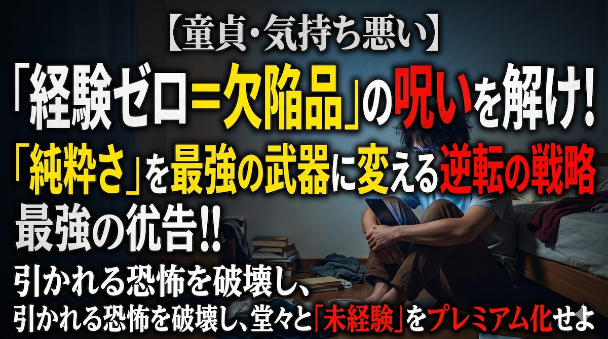 恋愛経験ゼロのコンプレックスに苛まれ、暗い部屋でうつむく男性