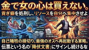 高級レストランで全額支払う男性と、当然のような顔をしてスマホを見る女性