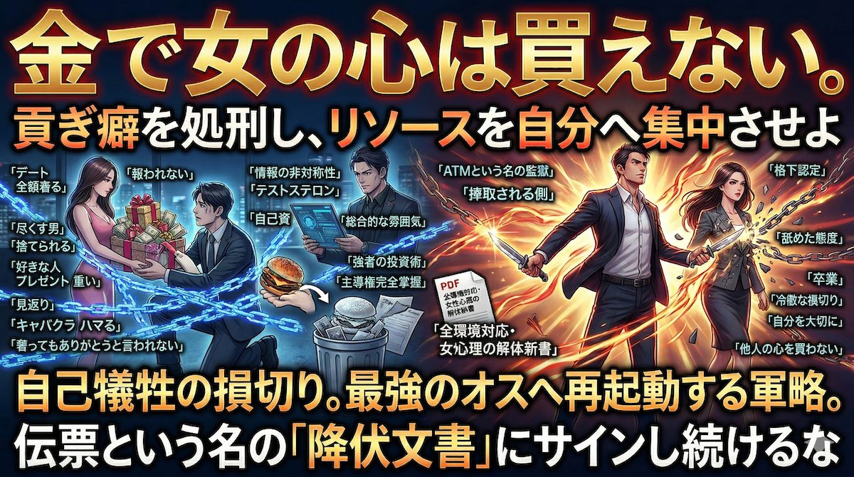 高級レストランで全額支払う男性と、当然のような顔をしてスマホを見る女性