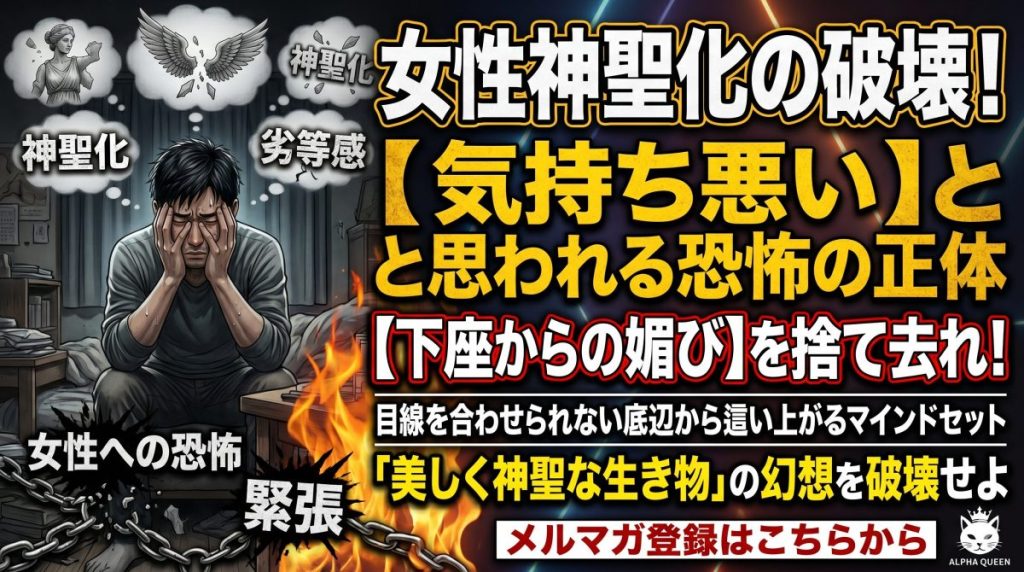 女性を神聖化しすぎて緊張し目線を合わせられない劣等感に苦しむ男性