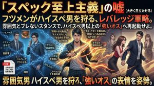 マッチングアプリでスペックの高い男たちを差し置いて、雰囲気と自信だけで女性を惹きつける普通の男性。