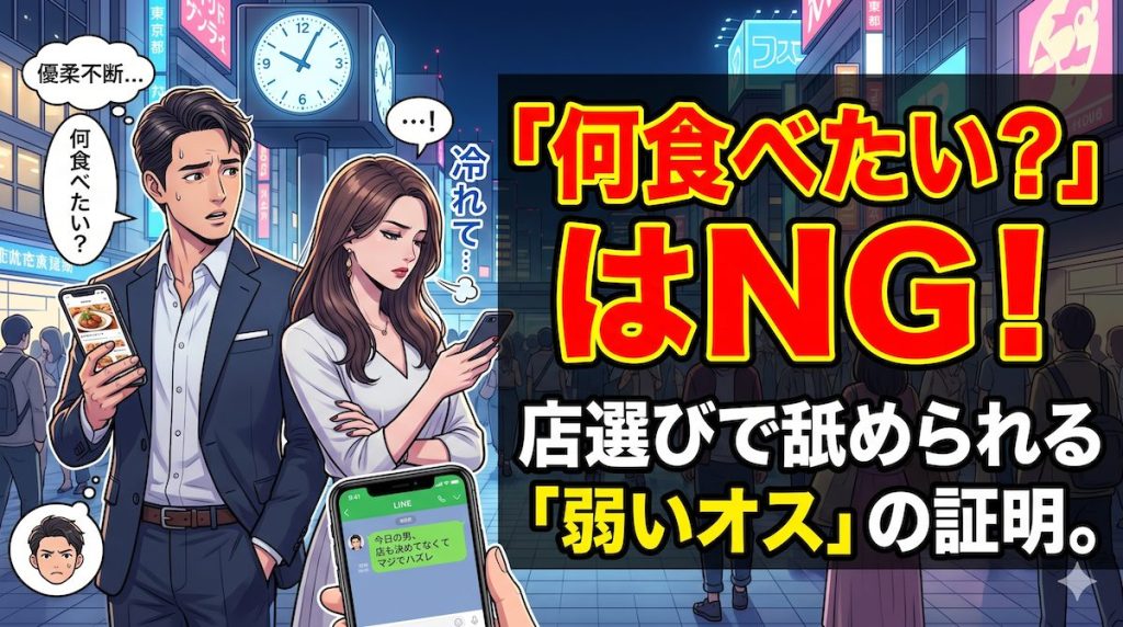 デートの店選びがわからず女性に何食べたいか聞いて呆れられる男性