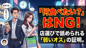 デートの店選びがわからず女性に何食べたいか聞いて呆れられる男性