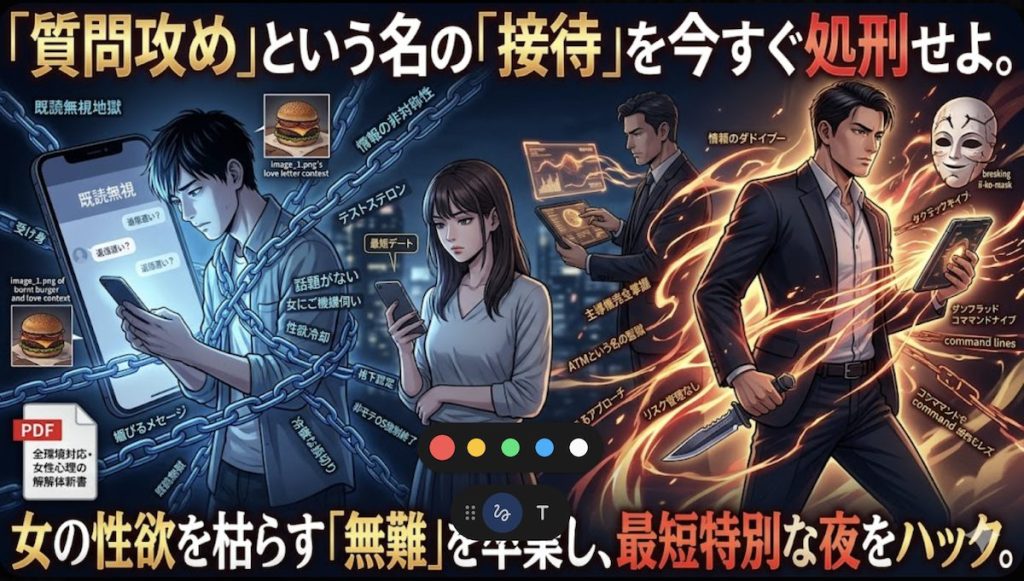 マッチングアプリで既読無視され、スマホの青白い光の中で絶望する男性と、冷淡にスマホを操作する女性。