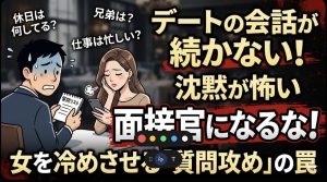 デートで会話が続かず沈黙に怯え質問攻めをしてしまう男性