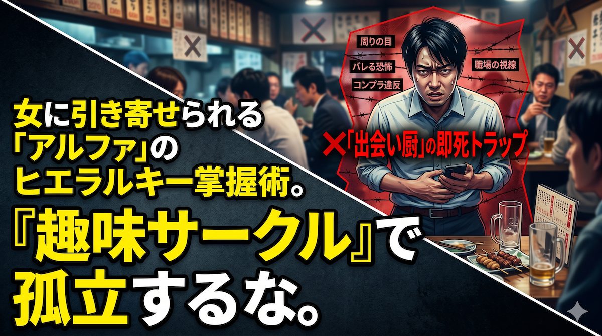 趣味サークルのオフ会で出会い厨と軽蔑され、コミュニティ内で完全に浮いて孤立し冷や汗を流す男の姿