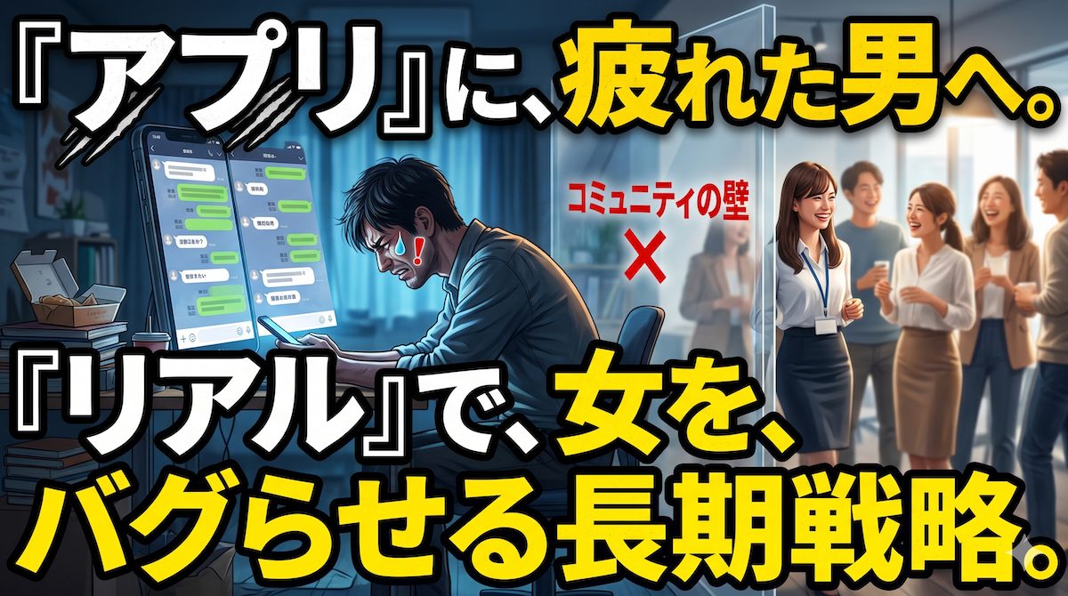 マッチングアプリの無数のメッセージと既読無視に疲れ果て、職場の女性に自然な出会いを求めるも距離感が掴めず孤立する男の苦悩
