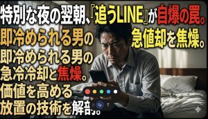 特別な夜を過ごした後、スマホを握りしめて既読のつかない画面を見つめ焦燥する男性