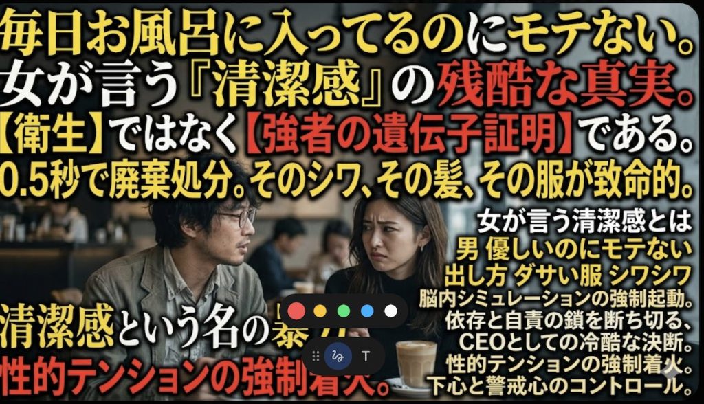 毎日お風呂に入っているのにダサい服とシワシワのシャツを着ている優しい男が、女性から0.5秒で生理的に無理と足切りされる残酷な瞬間