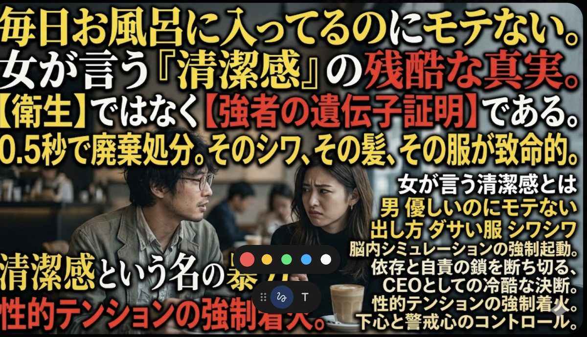 毎日お風呂に入っているのにダサい服とシワシワのシャツを着ている優しい男が、女性から0.5秒で生理的に無理と足切りされる残酷な瞬間