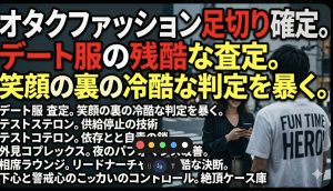 ダサい英字Tシャツを着て待ち合わせに現れた男の服装を瞬時に査定し、笑顔の裏で冷酷な足切り判定を下す女性